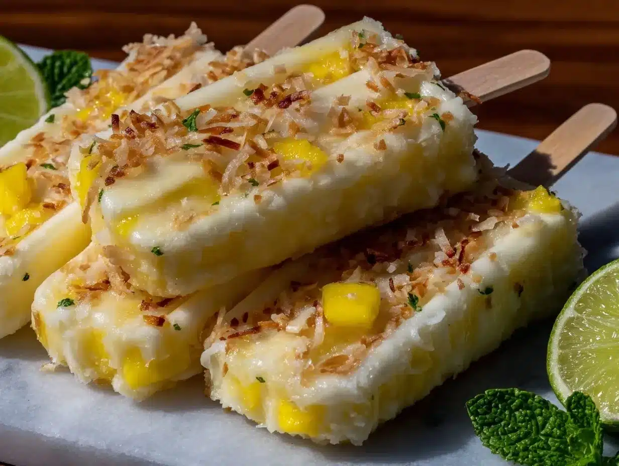 creamy mango coconut popsicles preparation steps