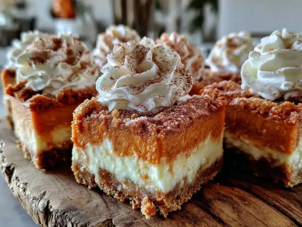 creamy pumpkin cheesecake bars - featured image