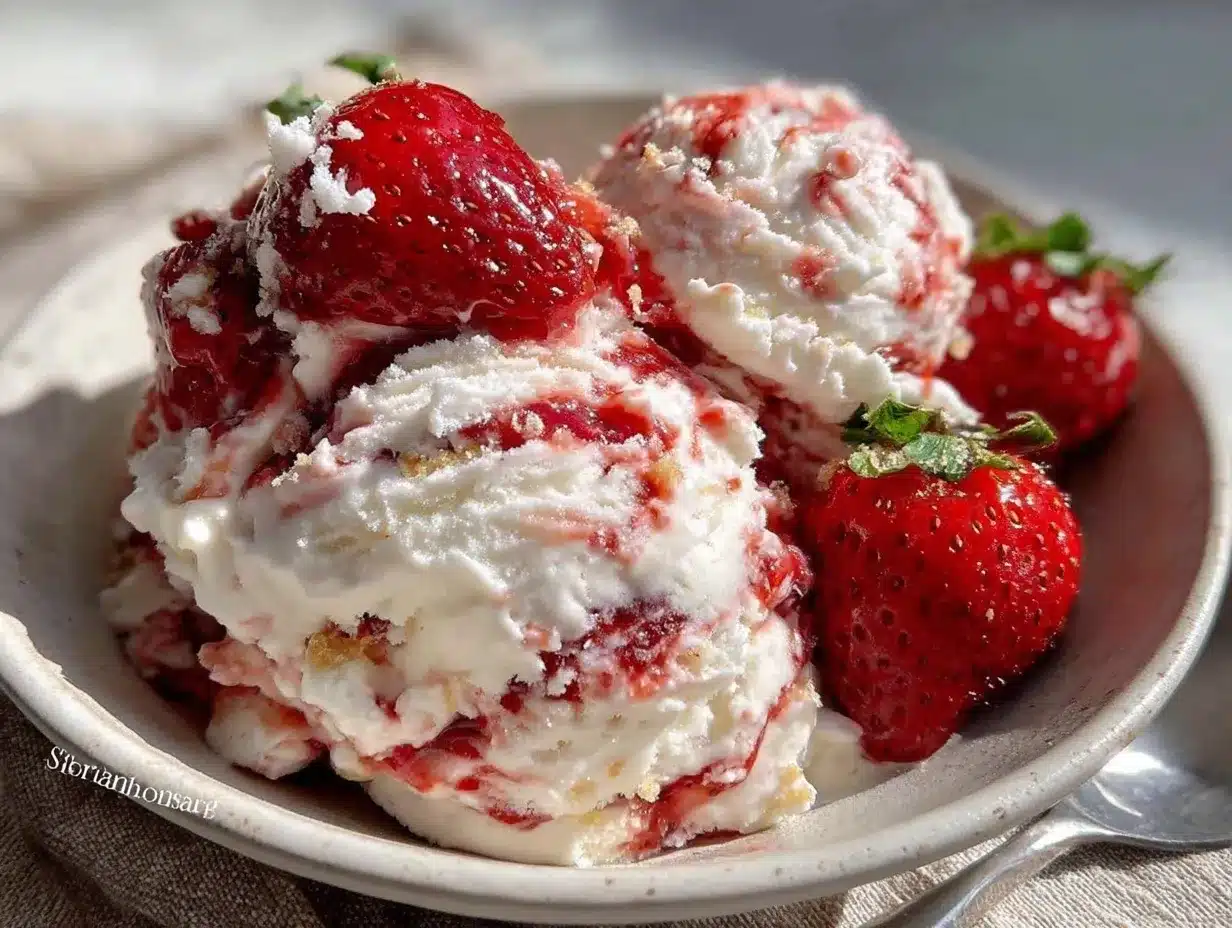 creamy strawberry ice cream preparation steps