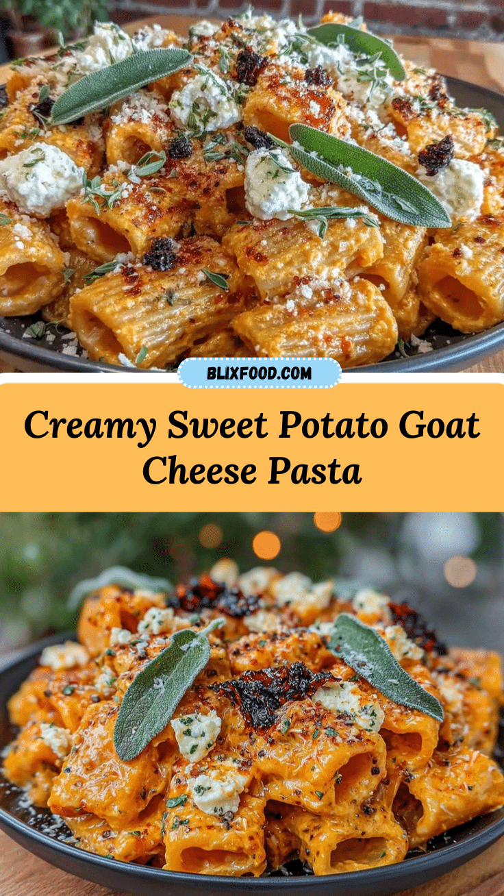 creamy sweet potato goat cheese sage pasta recipe