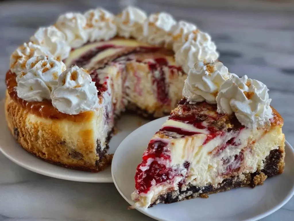 creamy white chocolate raspberry cheesecake - featured image