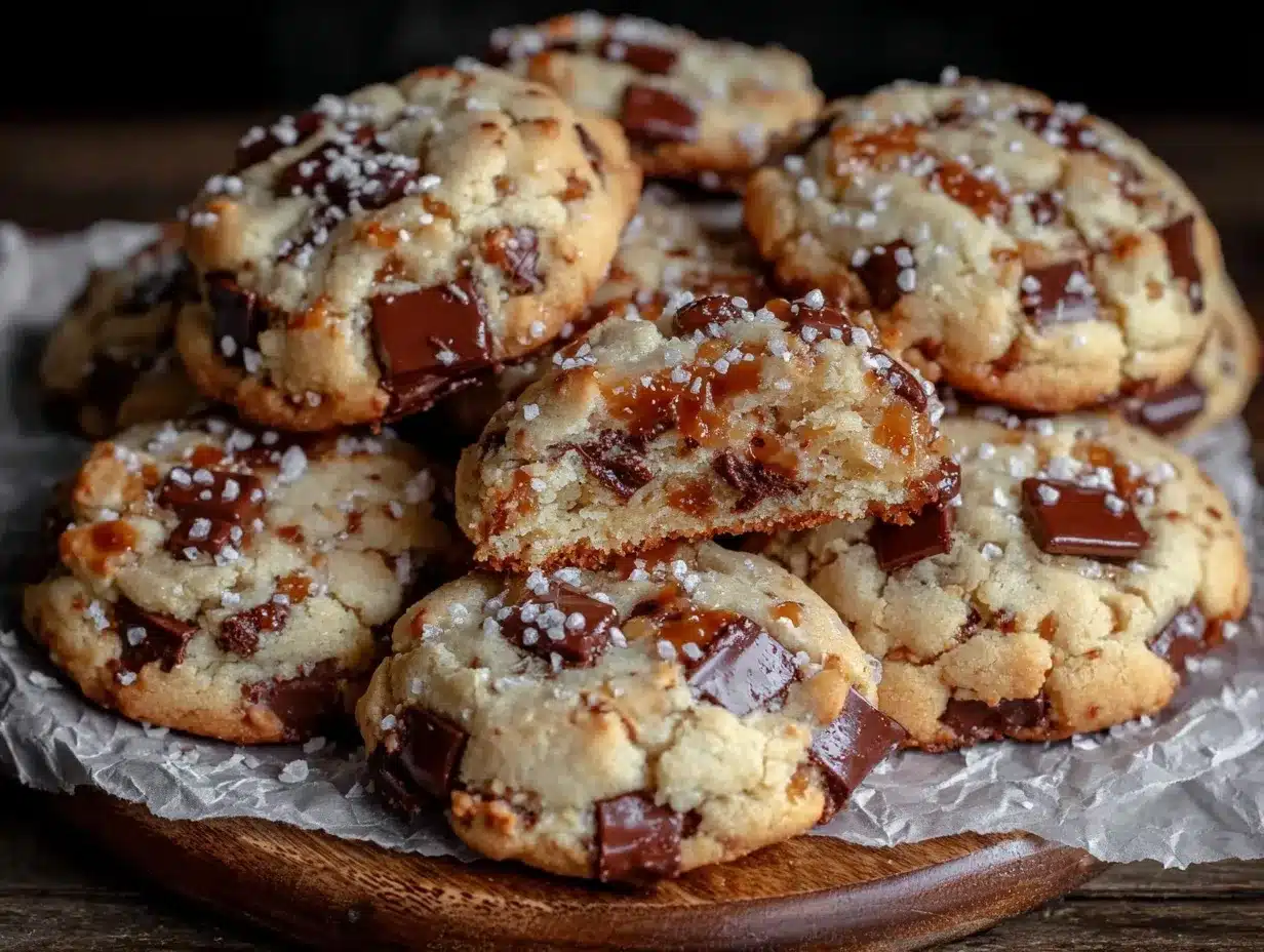 crispy chocolate chip and toffee shortbread cookies preparation steps