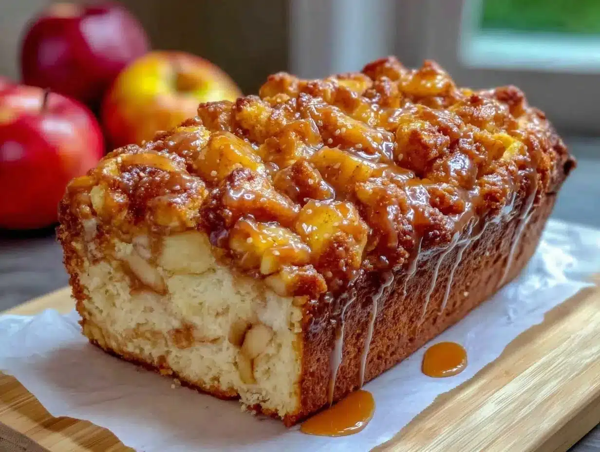 crispy cinnamon apple fritter bread loaf preparation steps