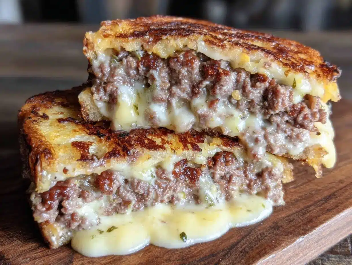 crispy grilled cheese patty melts preparation steps