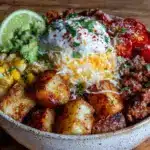 crispy loaded potato taco bowl - featured image