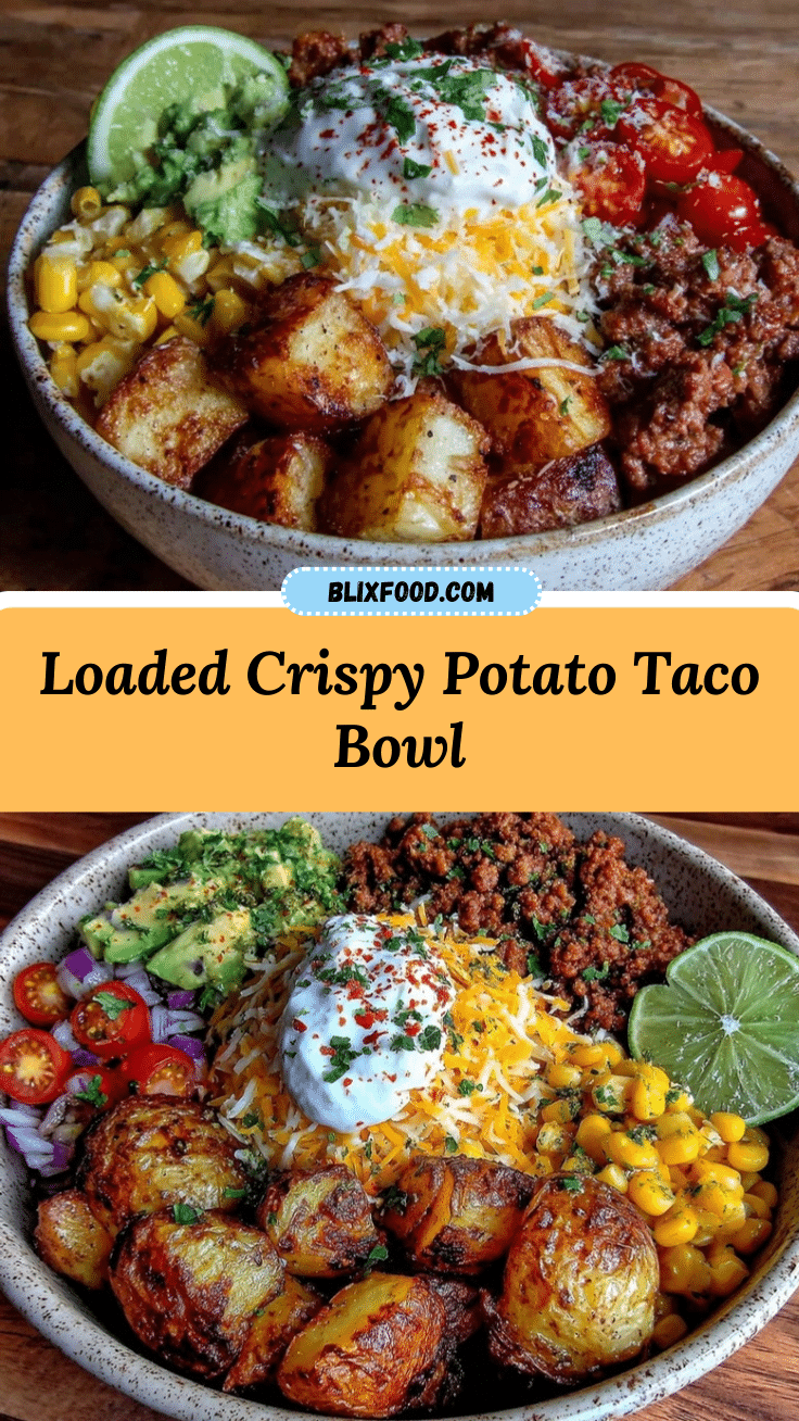 crispy loaded potato taco bowl recipe
