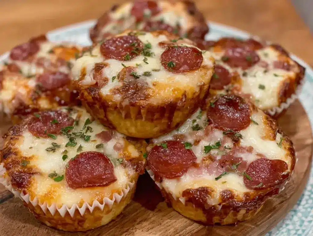 crispy pizza cupcakes - featured image