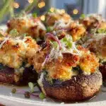crispy vegetarian stuffed mushrooms - featured image