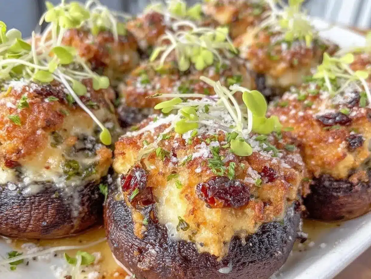 crispy vegetarian stuffed mushrooms preparation steps