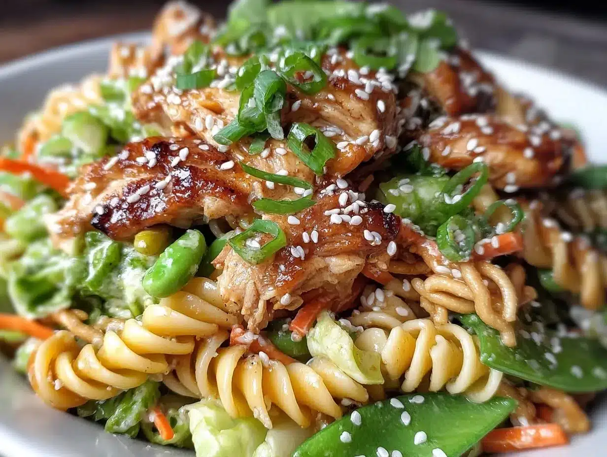Crunchy Chinese Chicken Pasta Salad preparation steps