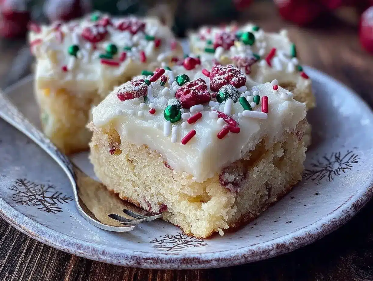 easy festive christmas sugar cookie bars preparation steps
