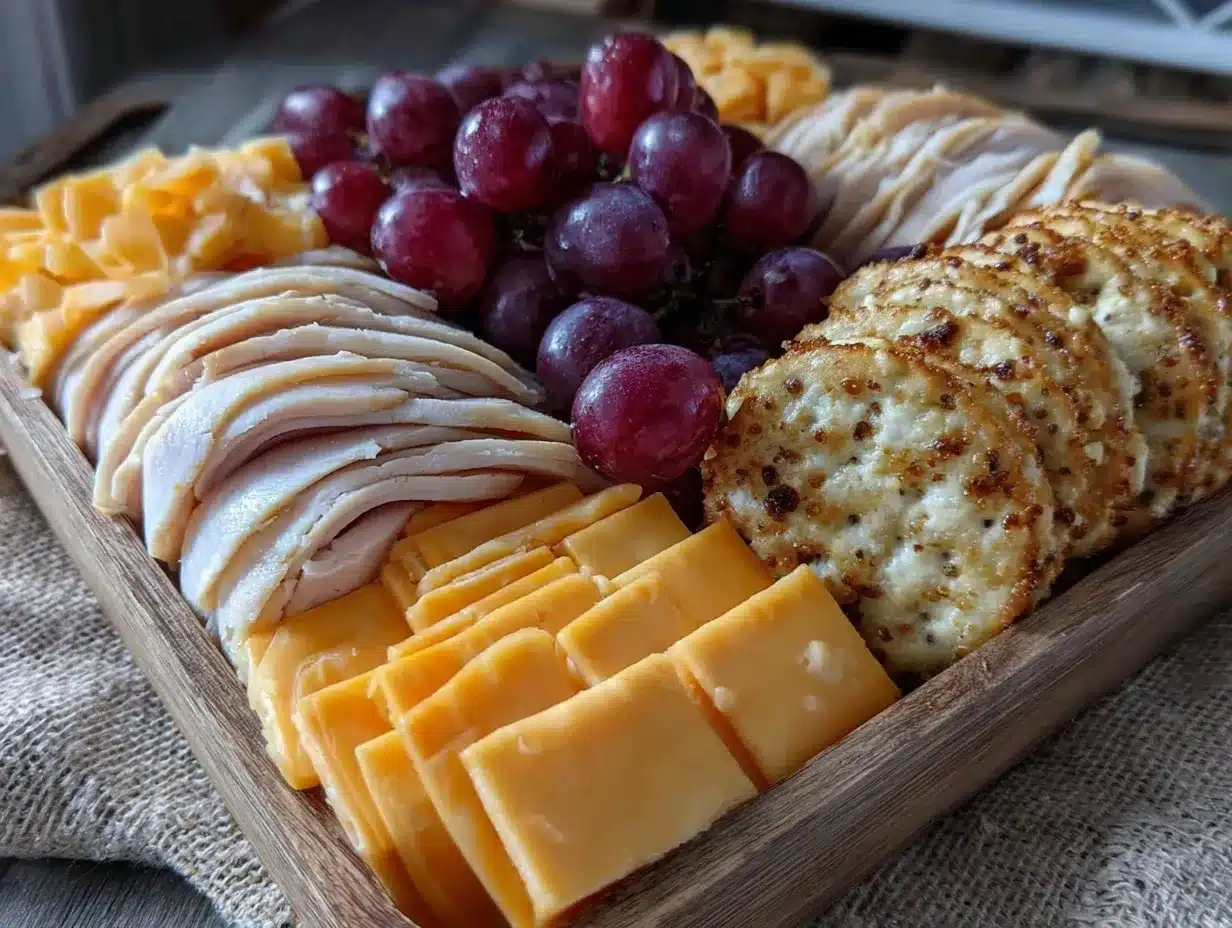 Easy Homemade Lunchables with Turkey and Cheese preparation steps