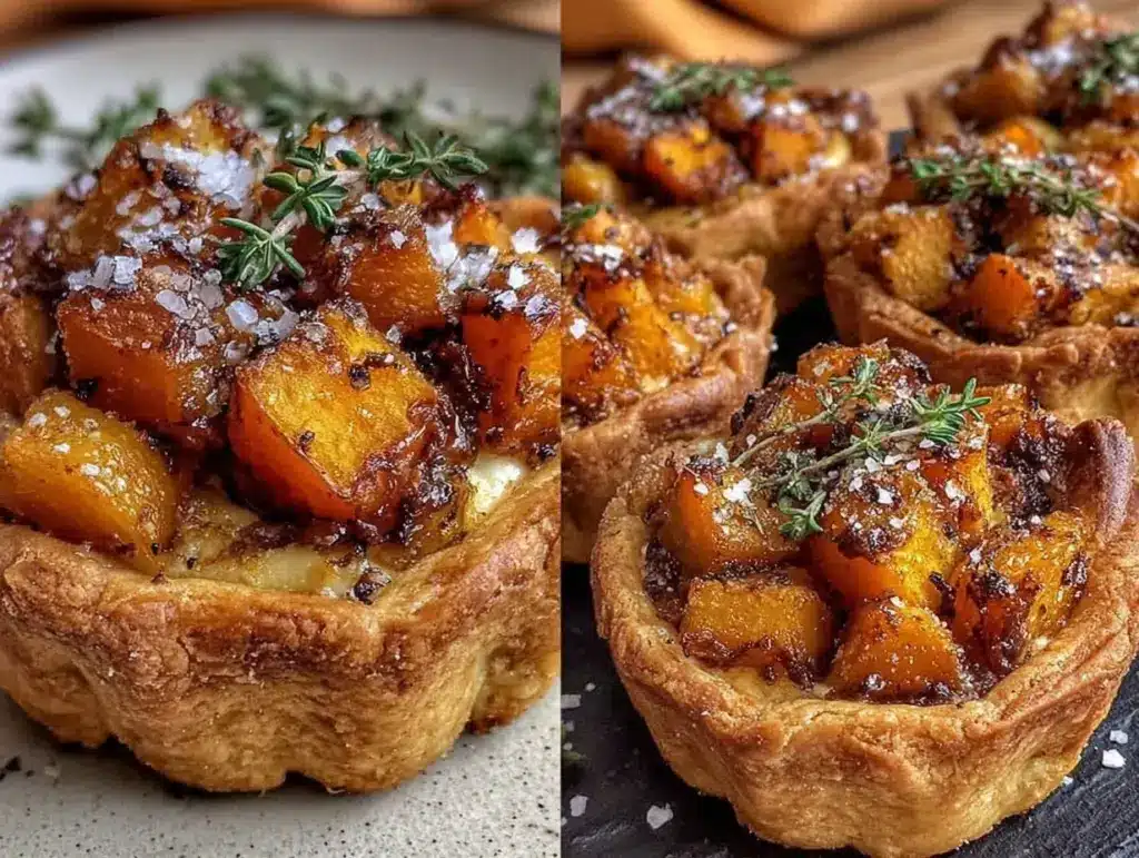 flaky butternut thyme tartlets - featured image