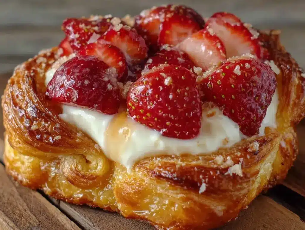 flaky strawberry danish - featured image