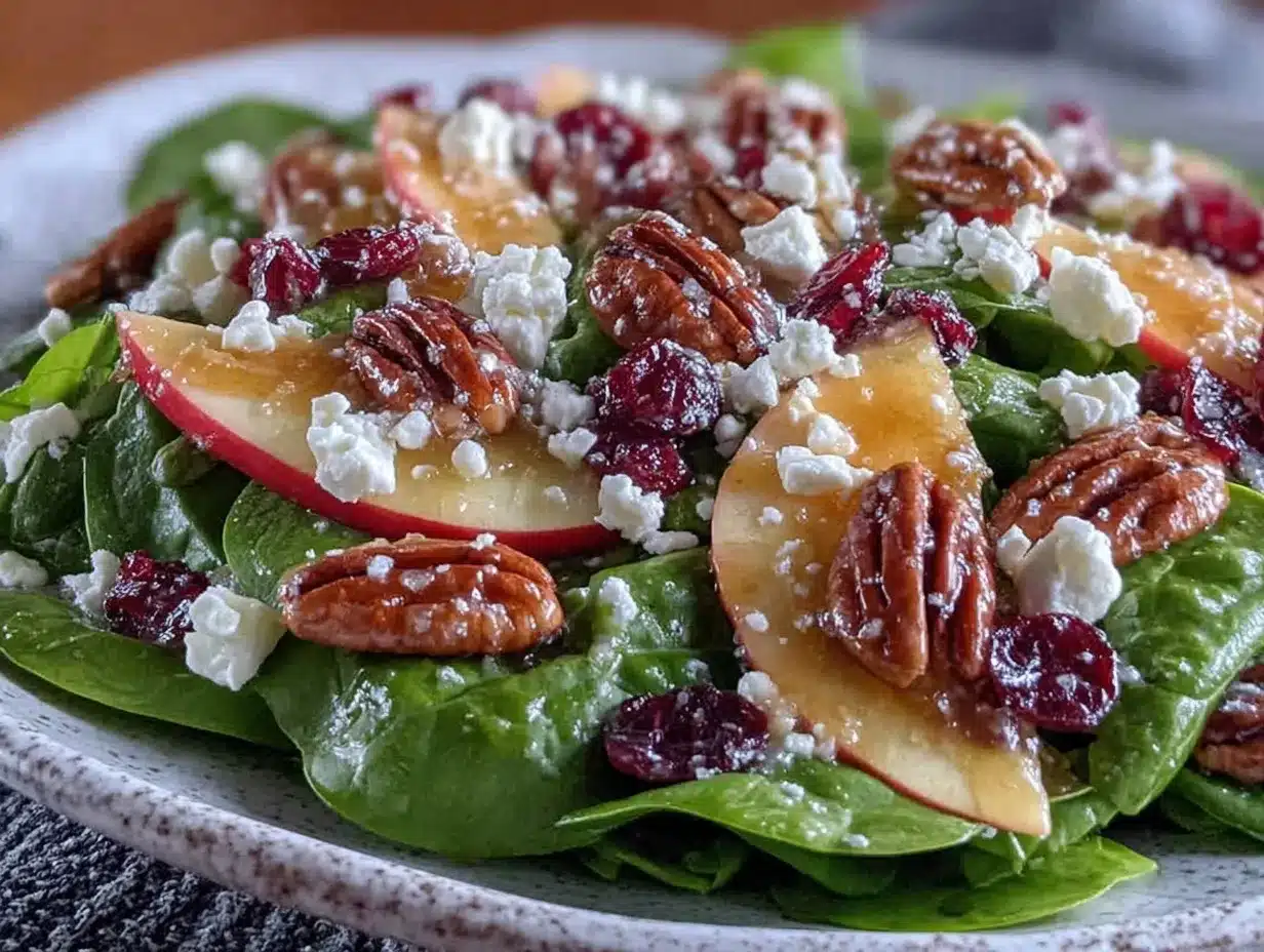fresh apple spinach salad preparation steps