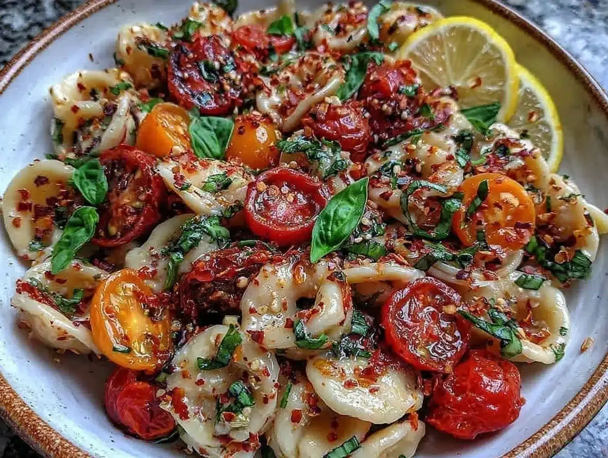 Fresh Orecchiette Bruschetta Pasta preparation steps