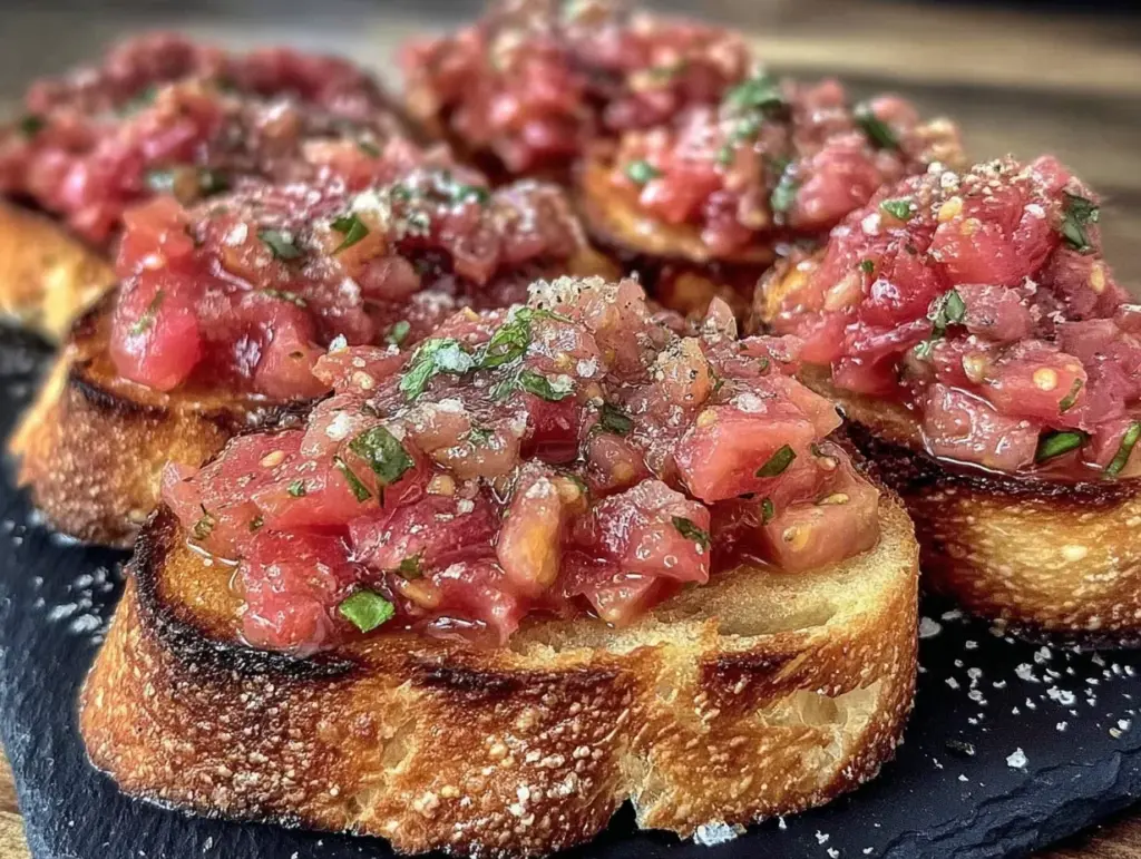 fresh tomato basil bruschetta - featured image