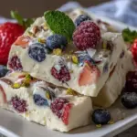 frozen yogurt bark with berries - featured image