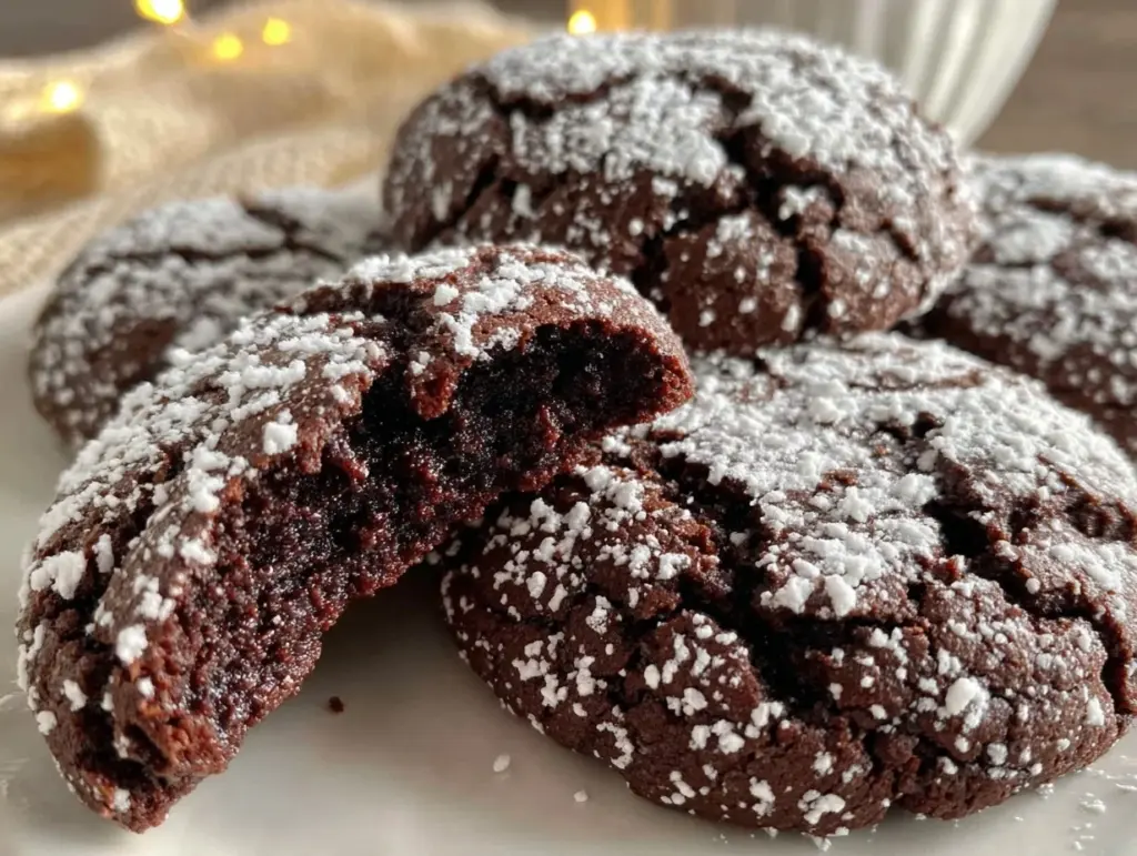fudgy chocolate crinkle cookies - featured image