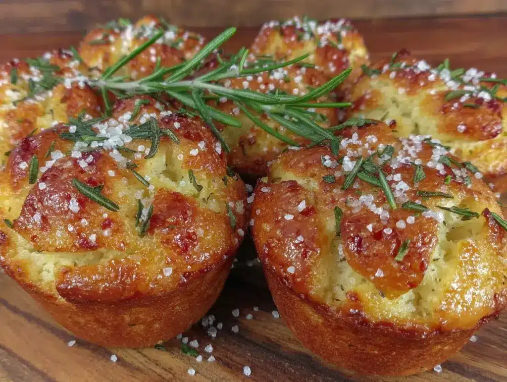 garlic rosemary focaccia muffins - featured image
