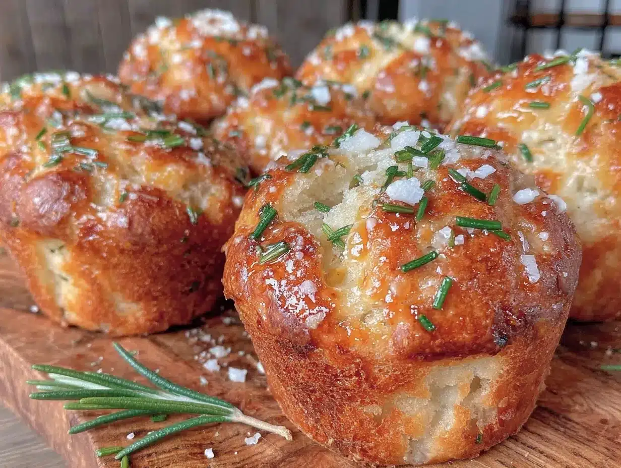 garlic rosemary focaccia muffins preparation steps