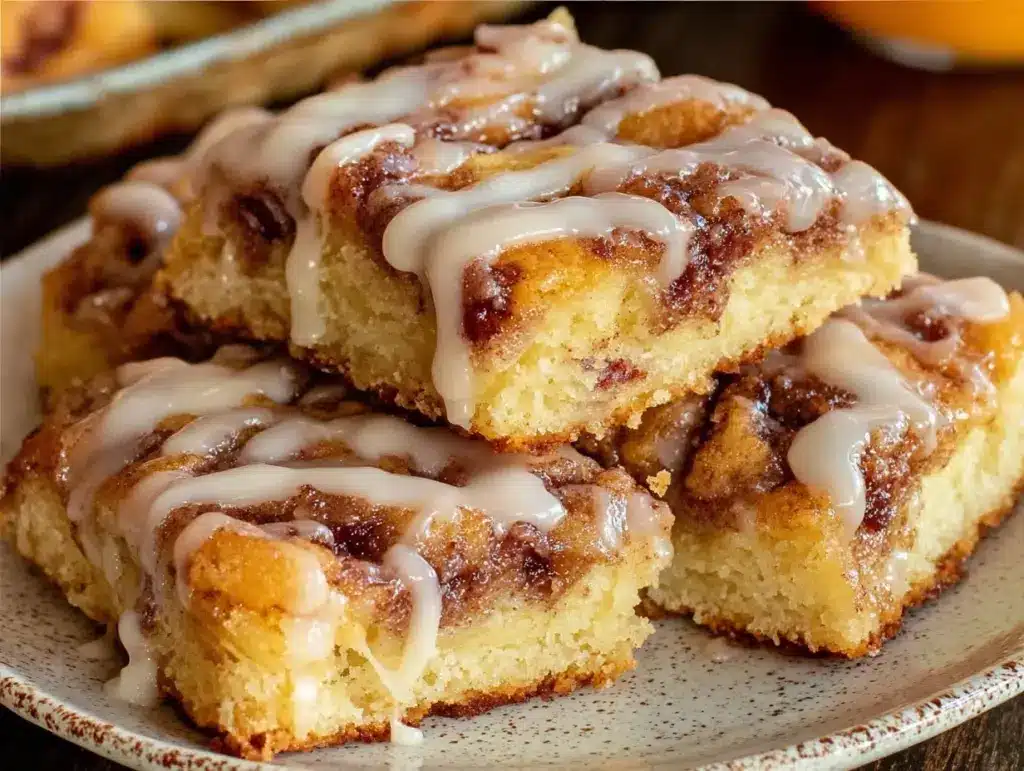 gooey cinnamon roll bars - featured image