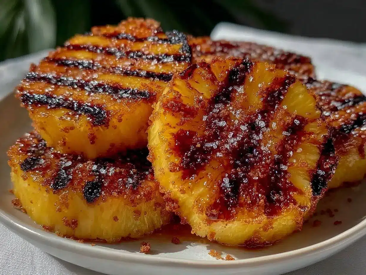 grilled pineapple preparation steps