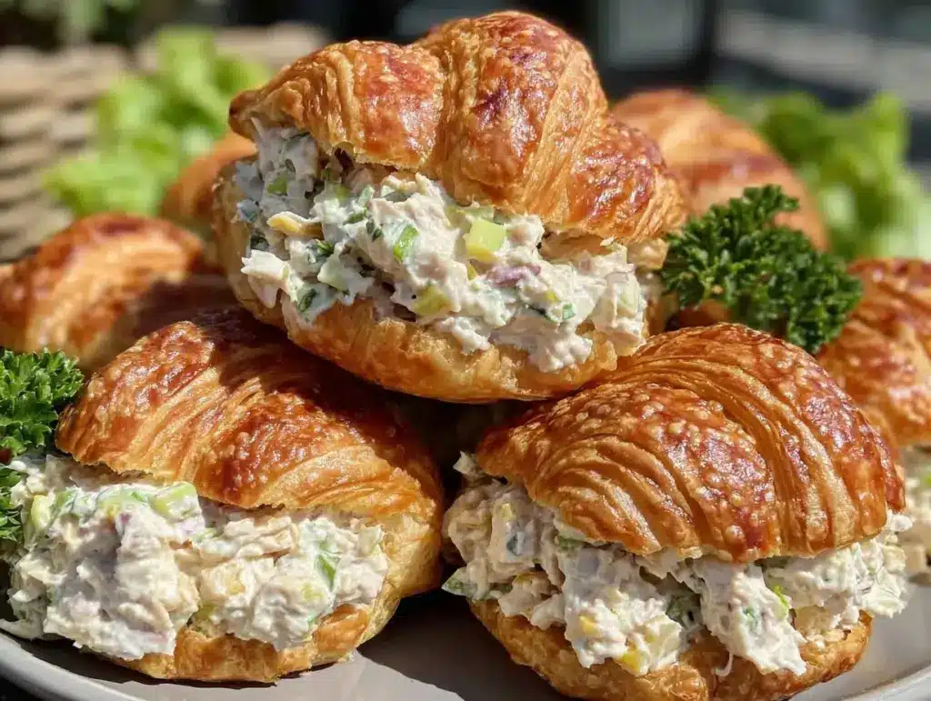 mini chicken salad croissants - featured image