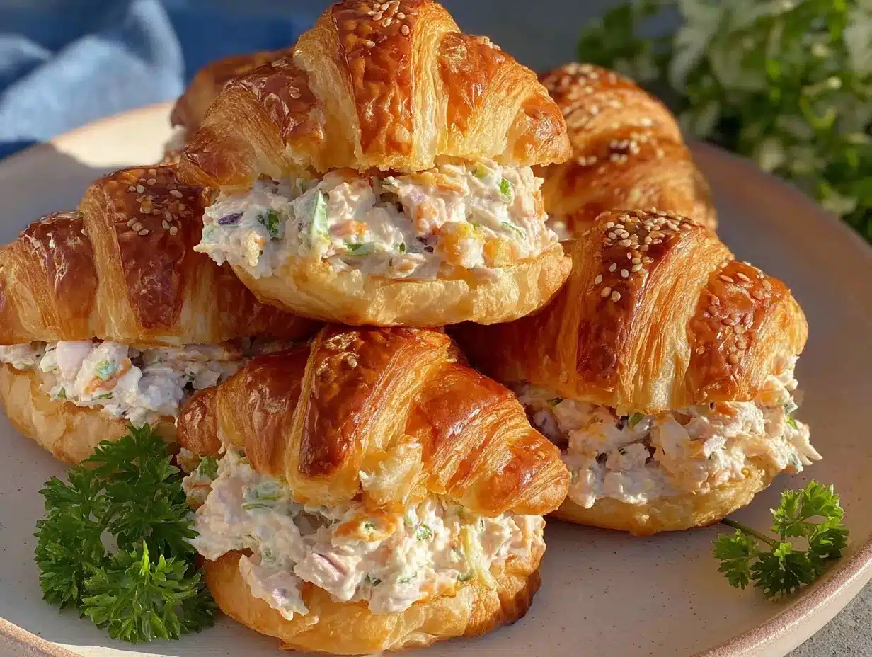 mini chicken salad croissants preparation steps