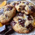 orange dark chocolate chunk cookies - featured image