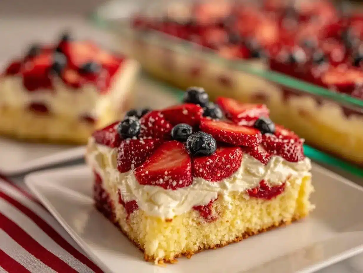 Patriotic Flag Cake preparation steps