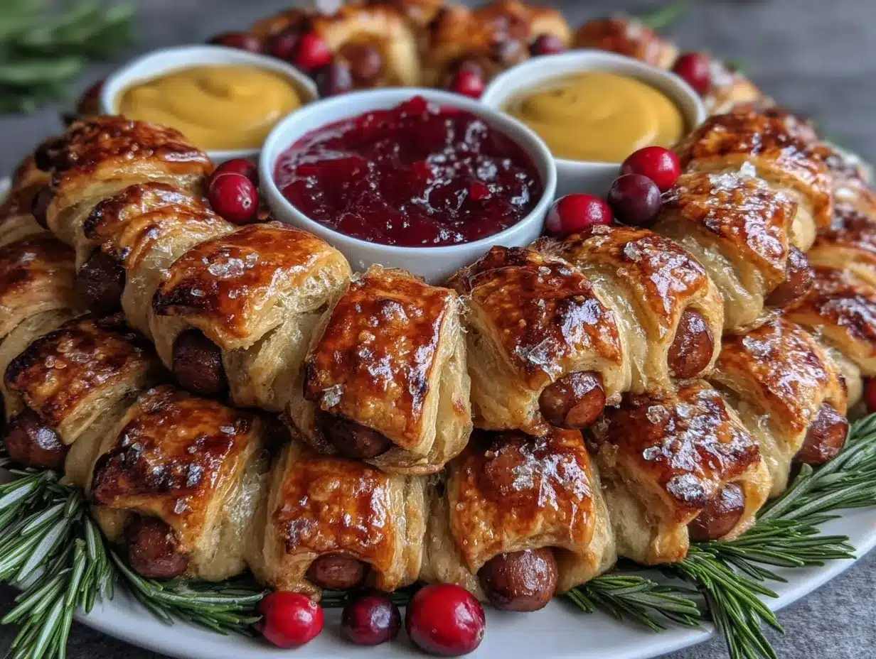 pigs in a blanket wreath preparation steps