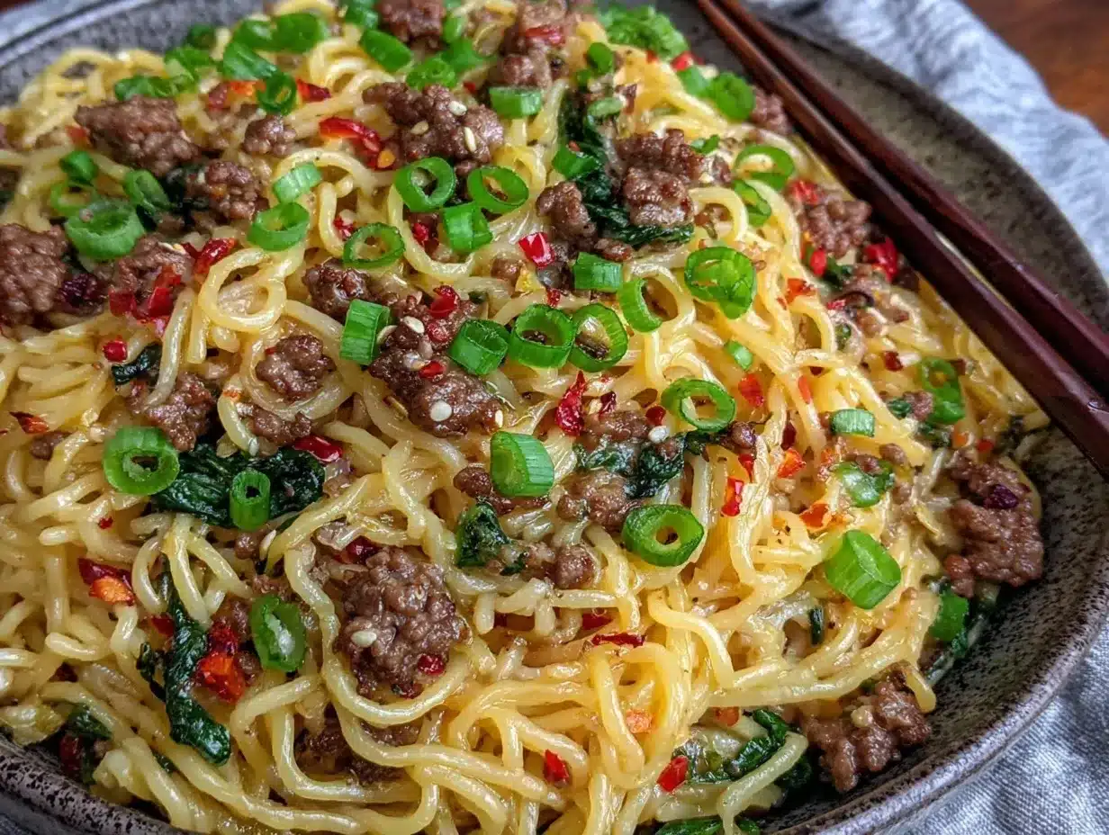 quick savory asian ground beef noodles preparation steps
