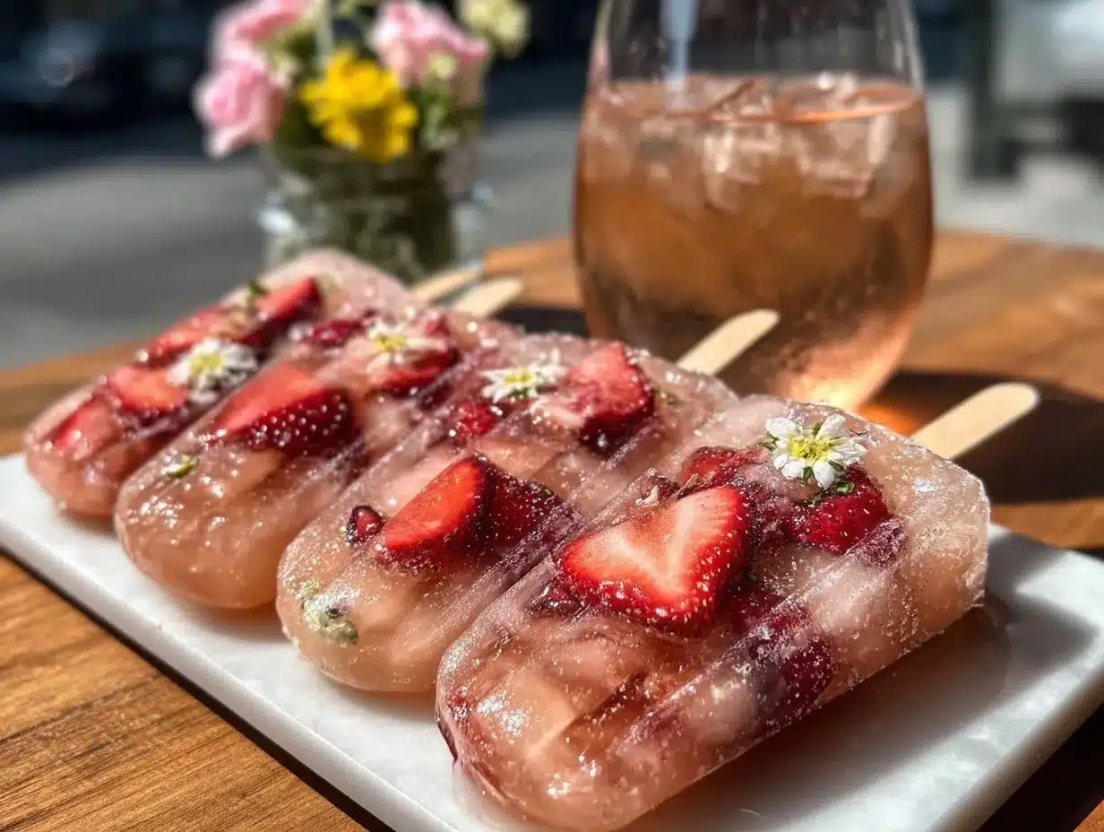 rosé boozy popsicles preparation steps