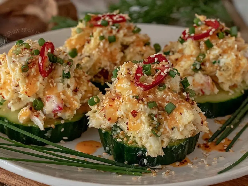 spicy crab salad bites - featured image