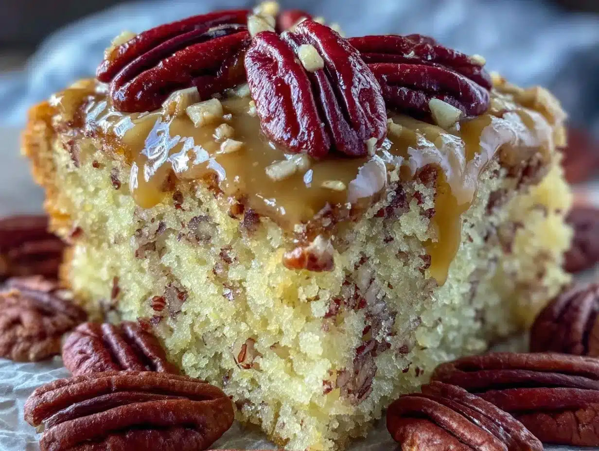 tender pecan cake with brown sugar frosting preparation steps