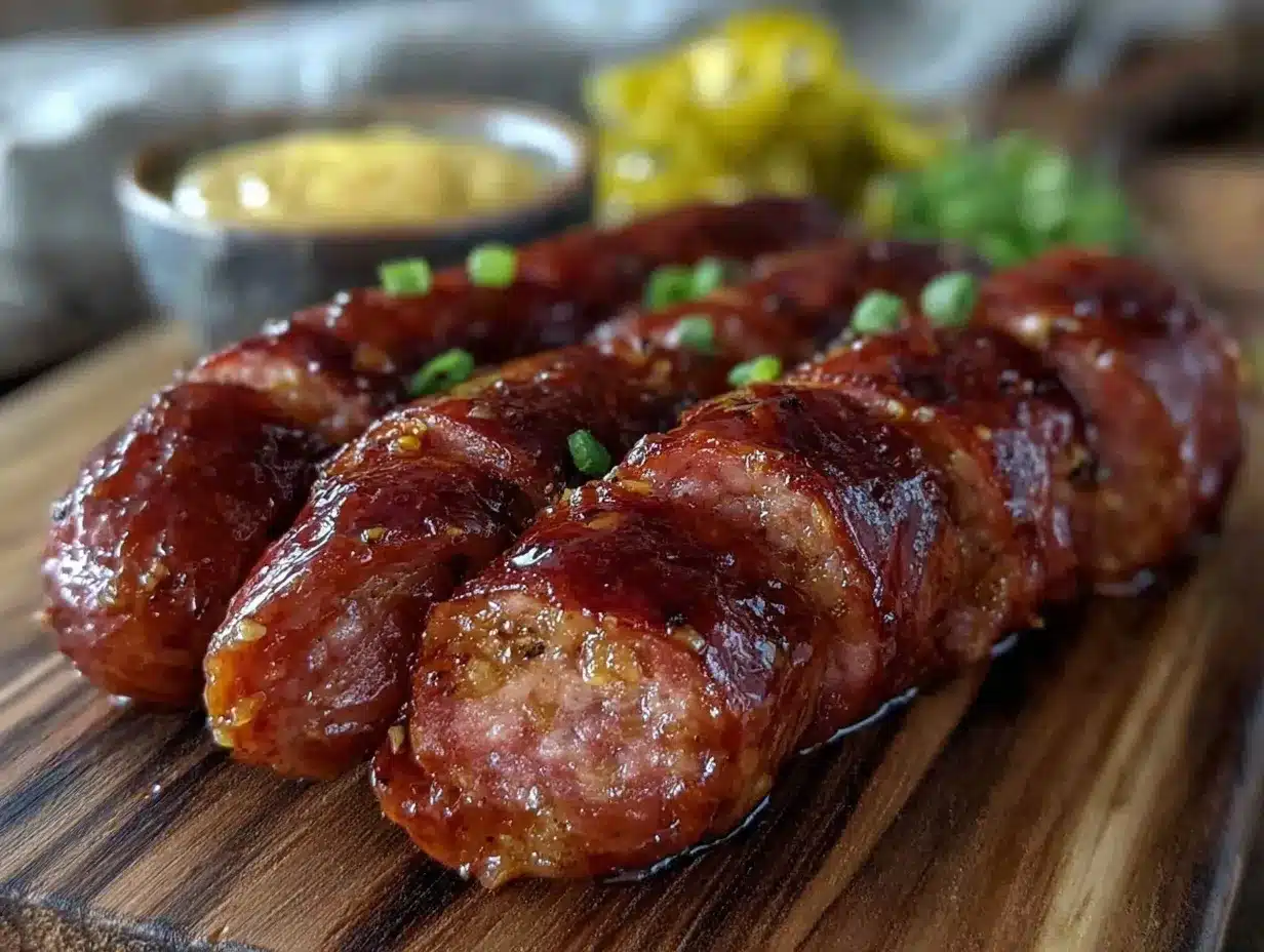 Texas style smoked sausage links preparation steps