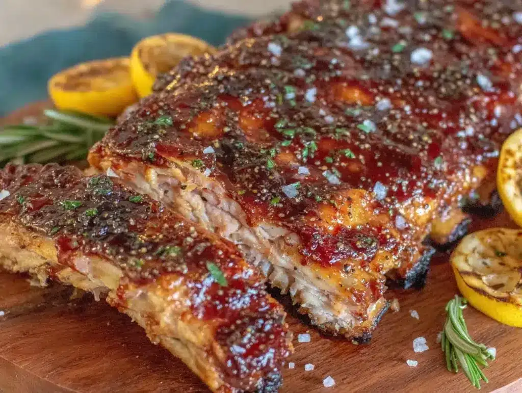 whiskey glazed baby back ribs - featured image
