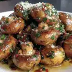 zesty garlic marinated mushrooms - featured image