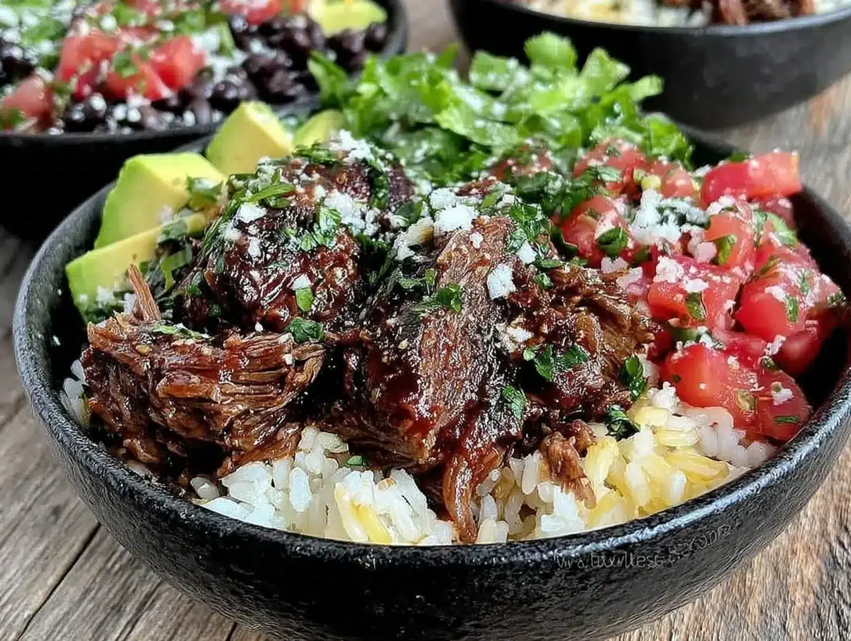 beef and bean burrito bowls preparation steps