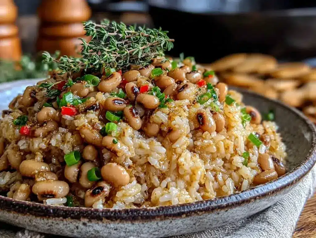 black-eyed peas and rice recipe - featured image