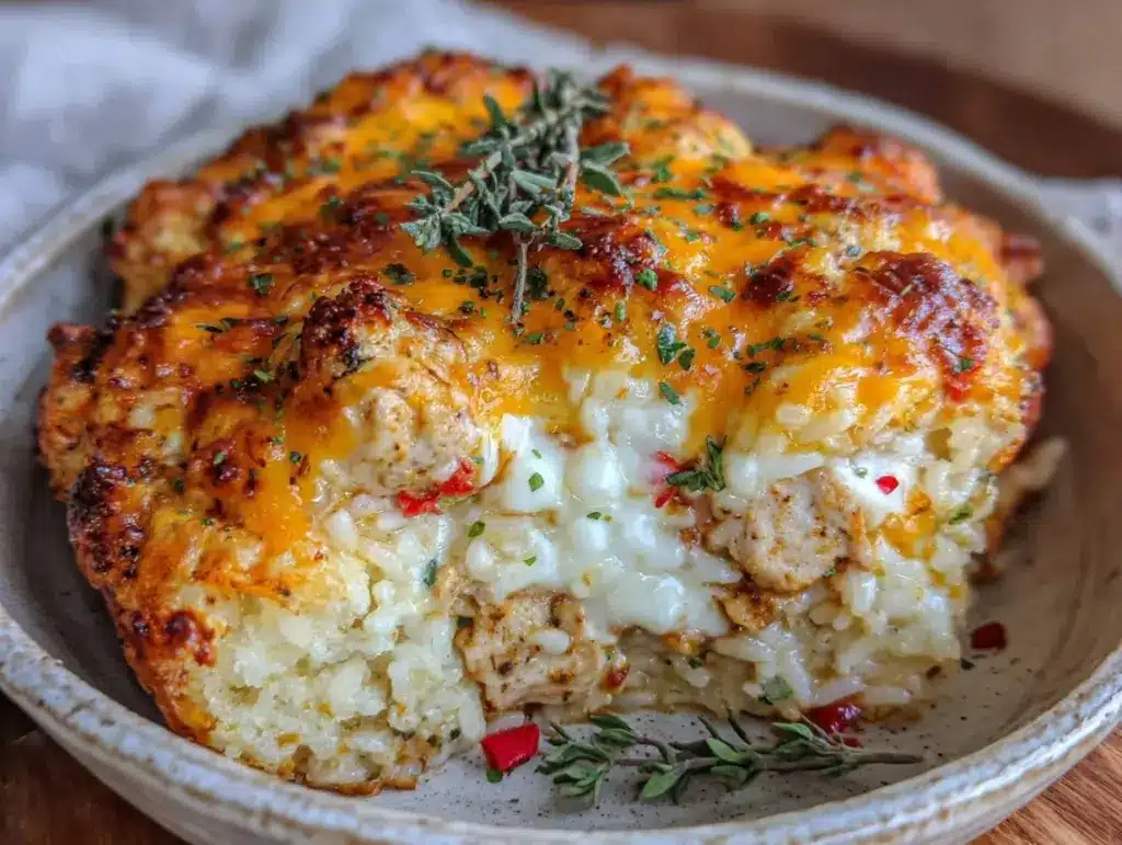 cheesy chicken and rice casserole - featured image