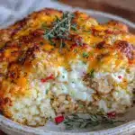 cheesy chicken and rice casserole - featured image