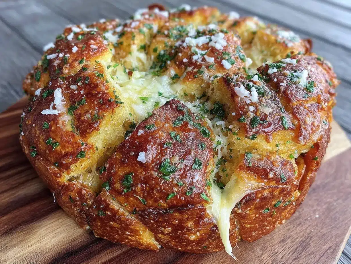 cheesy garlic bread pull-apart loaf preparation steps