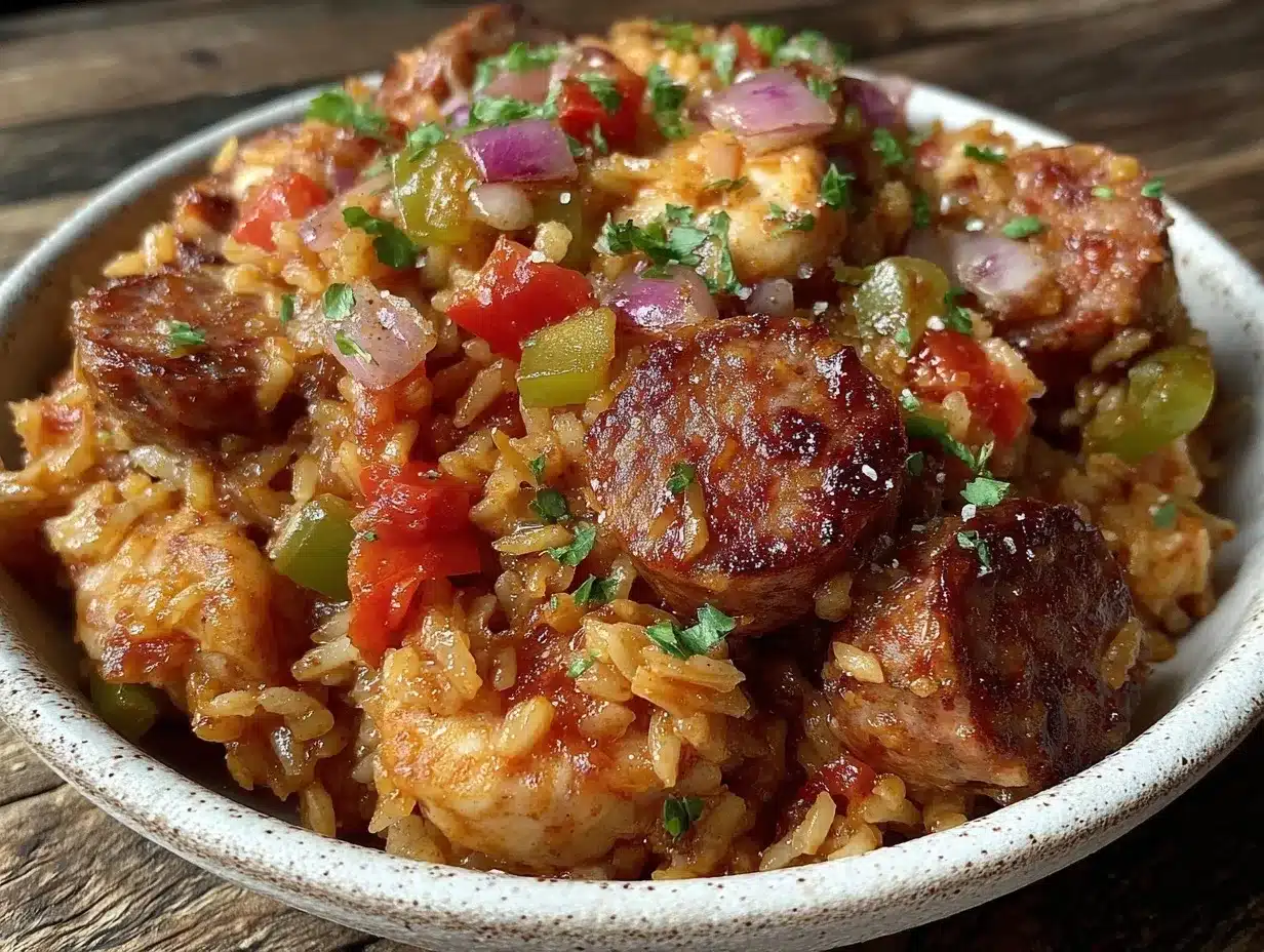chicken and sausage jambalaya preparation steps