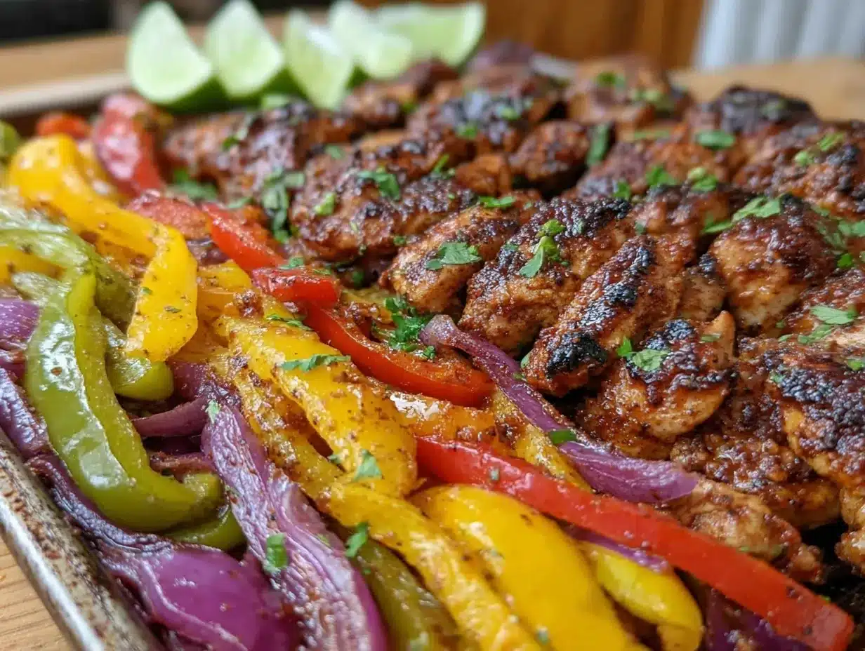 chicken fajita sheet pan dinner preparation steps