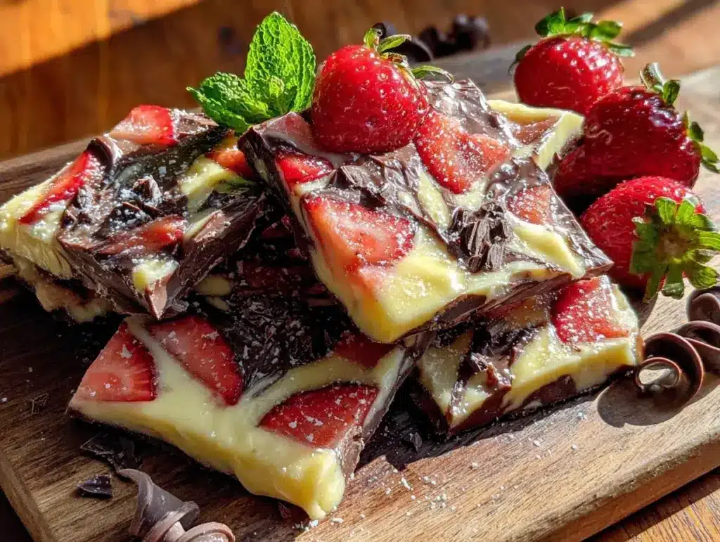 chocolate-covered strawberry bark - featured image