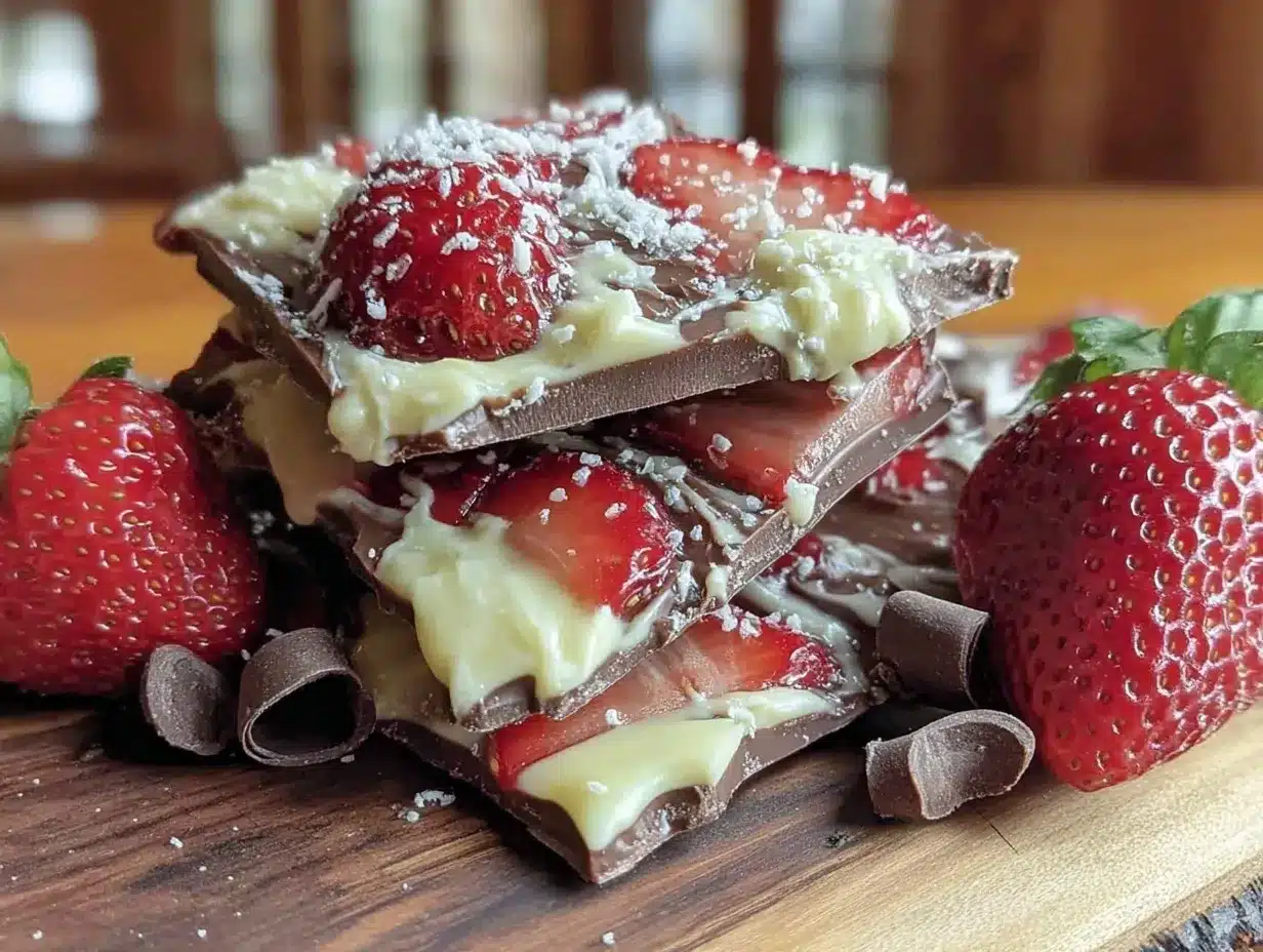 chocolate-covered strawberry bark preparation steps