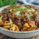 cozy beef and noodle casserole - featured image