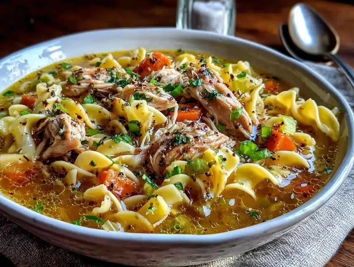 cozy chicken noodle soup from scratch - featured image